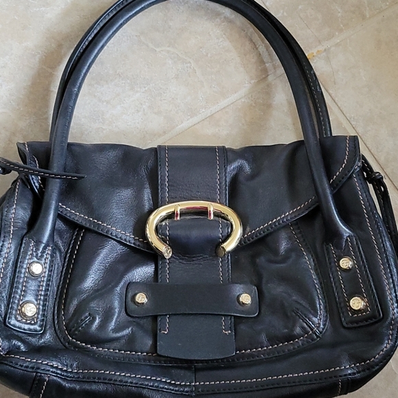 Francesco Biasia Black Leather Shoulder Bag
